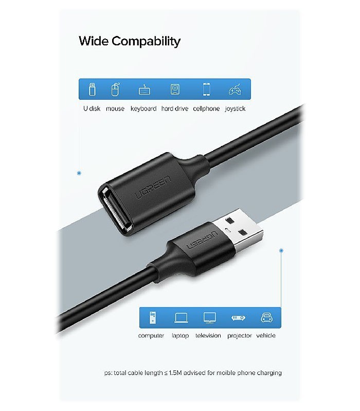 کابل افزایش طول 2.0 USB یوگرین US103