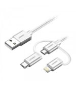 کابل تبدیل USB به Iphone Lightning و Type C و Micro USB یوگرین US186