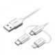 کابل تبدیل USB به Iphone Lightning و Type C و Micro USB یوگرین US186